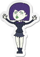 adesivo di una ragazza vampiro cartone animato png