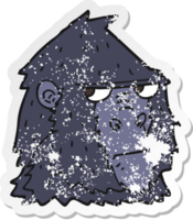 distressed sticker of a cartoon gorilla png