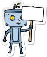 sticker of a cartoon robot with blank sign png