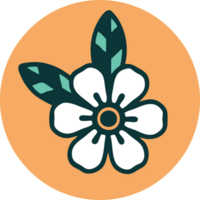 image de style de tatouage emblématique d'une fleur png