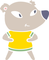 lindo oso de dibujos animados de estilo de color plano png