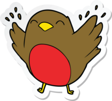 sticker of a cartoon robin flapping wings png
