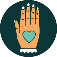 iconic tattoo style image of a hand png