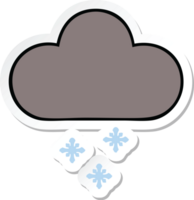 sticker of a cute cartoon storm snow cloud png