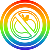 Nein gesund Essen kreisförmig Symbol mit Regenbogen Gradient Fertig png
