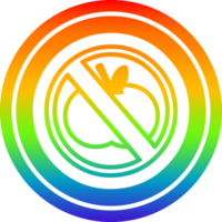 No sano comida circular icono con arco iris degradado terminar png