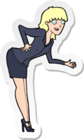 sticker of a cartoon businesswoman explaining png