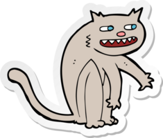 sticker of a cartoon happy cat png