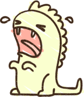 dibujo de tiza de dinosaurio llorando png