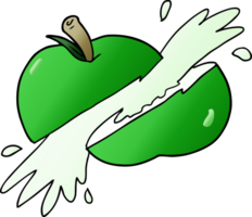 manzana en rodajas de dibujos animados png
