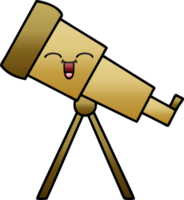 gradient shaded cartoon of a telescope png