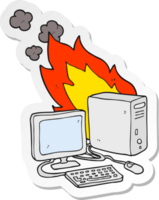 Aufkleber eines Cartoon-Computers png