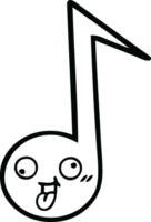 line drawing cartoon of a musical note png