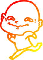 warm gradient line drawing of a cartoon creepy guy png