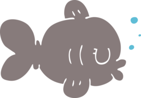 rolig tecknad doodle fisk png