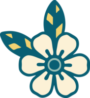 iconic tattoo style image of a flower png