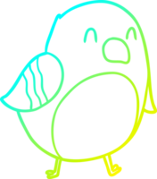 cold gradient line drawing of a cartoon bird png