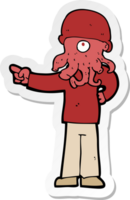 sticker of a cartoon alien monster man png