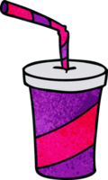 mano dibujado texturizado dibujos animados garabatear de comida rápida bebida png