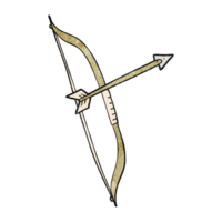 hand drawn texture cartoon bow and arrow png