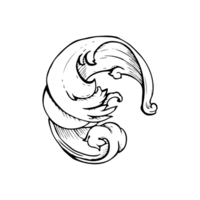 traditional hand drawn floral swirl png