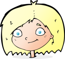 cartoon happy female face png