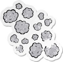 retro bedrövad klistermärke av en tecknad serie rök moln png