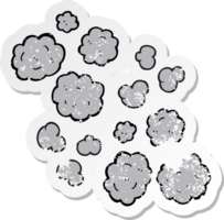 retro distressed sticker of a cartoon smoke clouds png