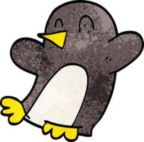 pinguino danzante di doodle del fumetto png