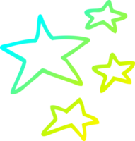 cold gradient line drawing of a cartoon stars png