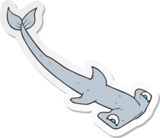 autocollant d'un requin marteau de dessin animé png