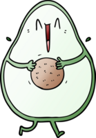 contento cartone animato avocado ridendo png