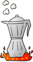 mão desenhado desenho animado fogão espresso criador png