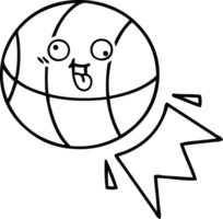 line drawing cartoon of a basketball png