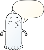 dibujos animados fantasma con habla burbuja en suave degradado estilo png