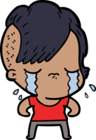 cartoon crying girl png