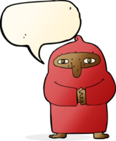 cartoon monk in robe with speech bubble png