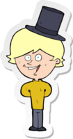 sticker of a cartoon man wearing top hat png