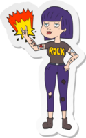 Aufkleber eines Cartoon-Rock-Mädchens png