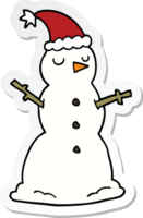 adesivo de um boneco de neve de desenho animado png