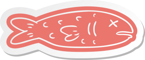 cartoon sticker of a dead fish png