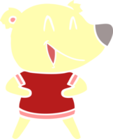 laughing bear flat color style cartoon png