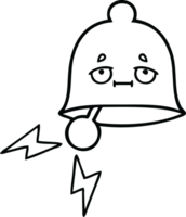 line drawing cartoon of a ringing bell png