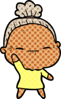 Cartoon friedliche alte Frau png