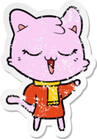 beunruhigter Aufkleber einer Cartoonkatze png