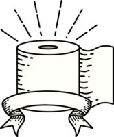 scroll banner with tattoo style toilet paper png