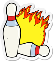 sticker of a cartoon ten pin bowling sign png