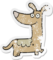 distressed sticker of a cartoon dog png