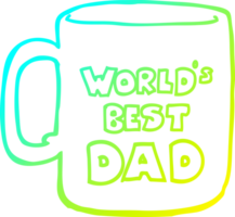 cold gradient line drawing of a worlds best dad mug png