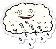 sticker of a cartoon happy raincloud png